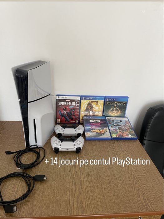 PS5  Disc edition+ 1 controller + jocuri PS4/PS5 + cont cu jocuri