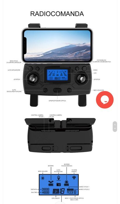 Drona cu Cameră 4K HD,Gimbal Electronic Cu 2-Axe,Zbor 14 min,800m,Noua