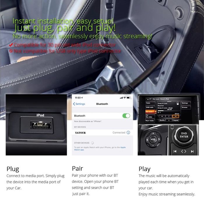 Interfata bluetooh 5.0 audio Land Rover Range Rover Jaguar Yatour