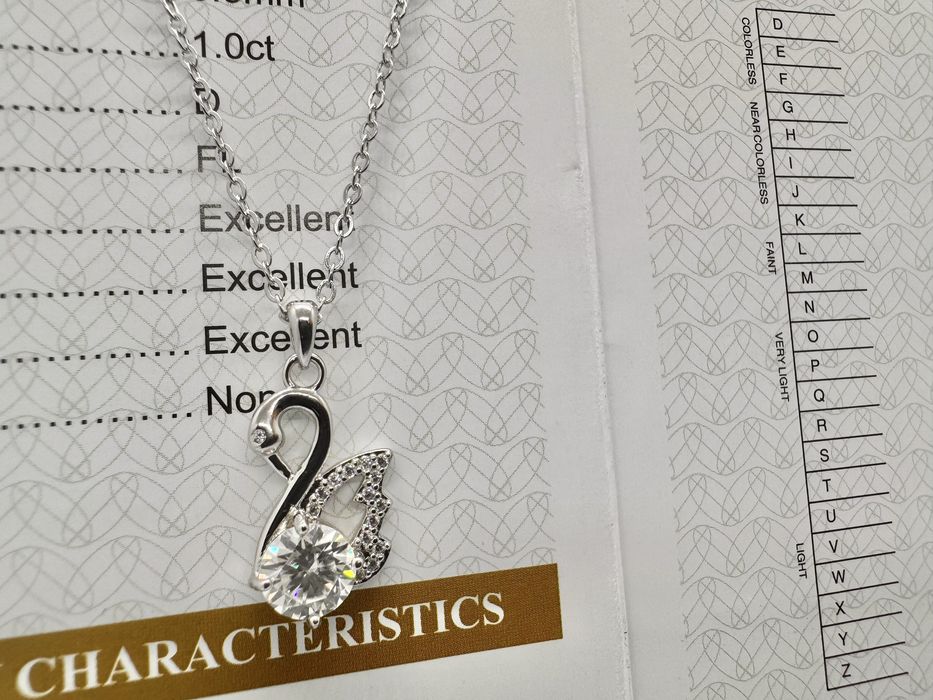 Сребърно колие с мойсанит (Диамант) 1 карат