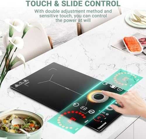 AMZCHEF индукционен плот 2 зони 3300W Flex Zone