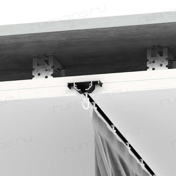 Однорядный карниз потолочный подшторник