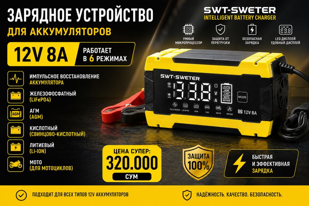 Teyes by зарядное устройство для аккамуляторов 12w 8A Импульсный