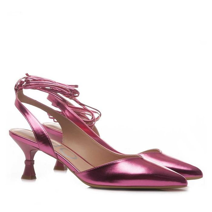 LIU JO № 36 – Дамски кожени сандали "FUCHSIA METALLIC" нови с кутия