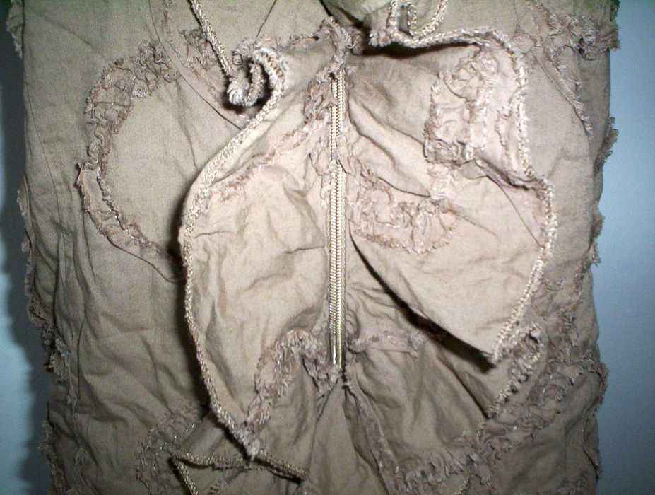 Super bluza Vesta Corset Fancy maro deschis insertii franjurate volane