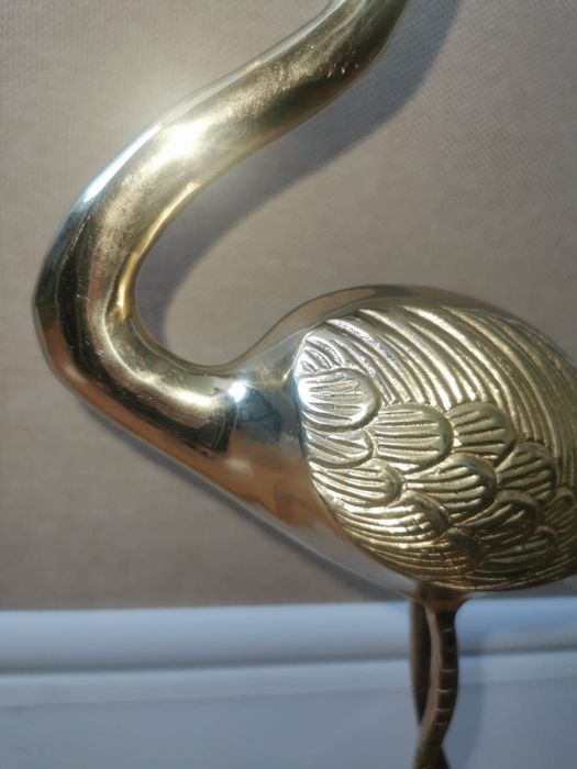 Фигура фламинго бронз скулптура от средата на века на Gilde Handwerk