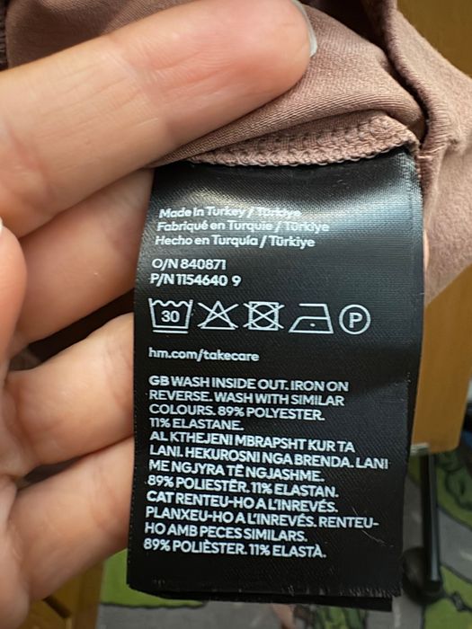 Body mânecă scurtă roz pudrat nou H&M