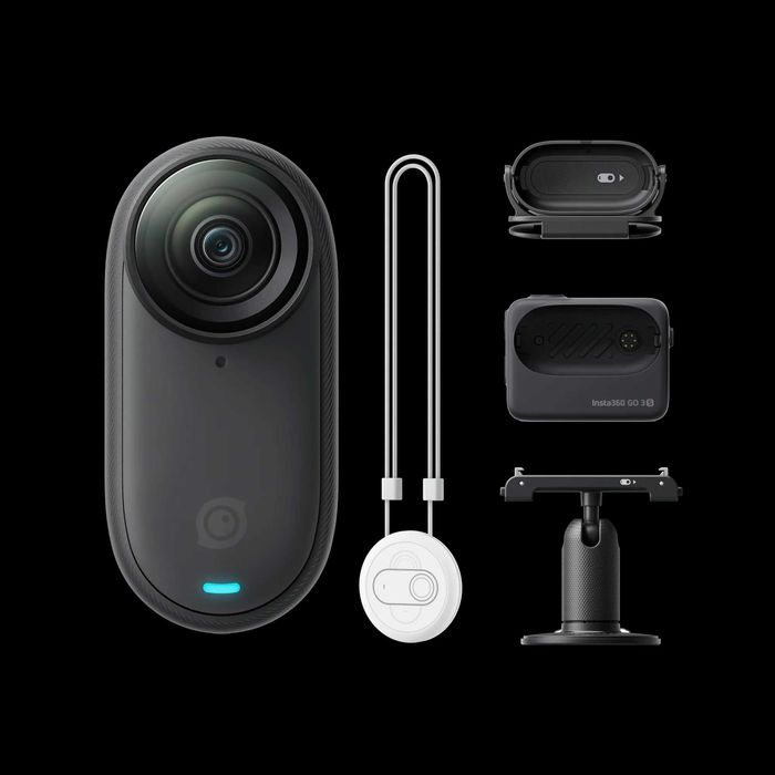 Спортна видеокамера Insta360 GO3S, 4K, 128 GB, черна