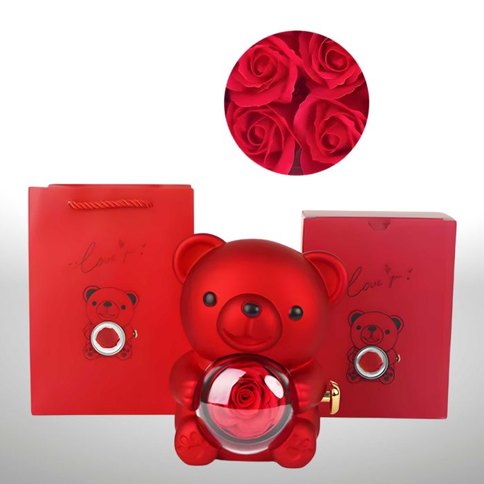 Романтично подаръчно мече с вечна роза – перфектен подарък