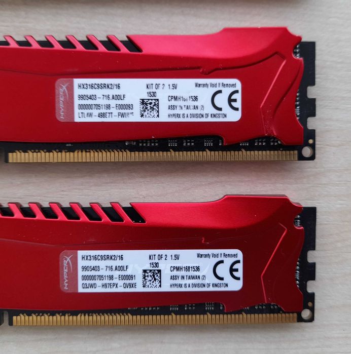 kit Memorie HyperX Savage Red 8 GB, DDR3, 1600MHz, CL9, 1.5V  450 lei