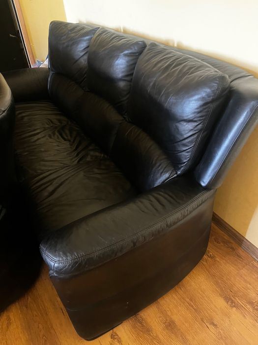 Диван 2 +3 естествена кожа.