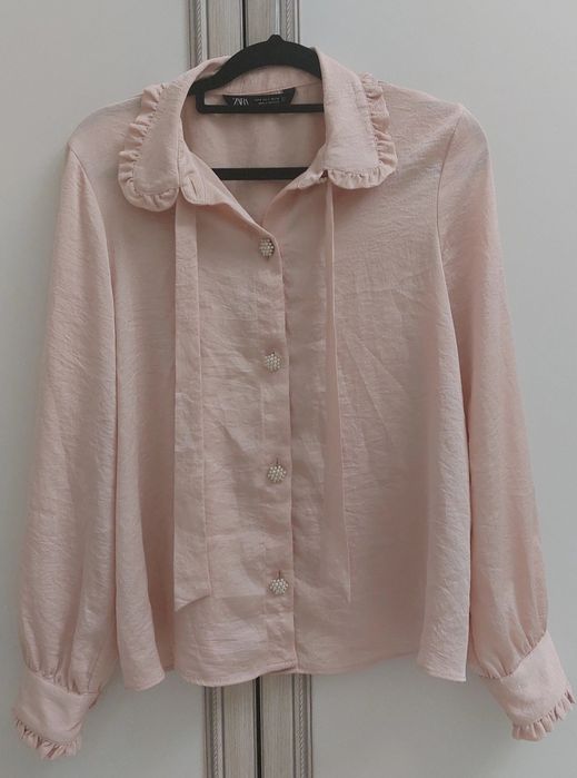 розовая блузка zara