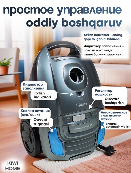 (Sf-79) Пылесос Midea MKZC 400 Отличный и качественный продукт.