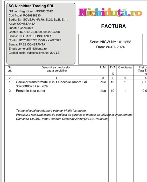 Carucior Coccolle Ambra Gri – 2 în 1 (landou + sport)