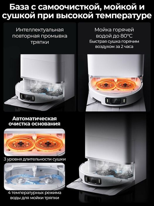 Умный робот-пылесос Xiaomi 5 Pro, CN, 23000 Па, 5200 мА·ч, карта помещ