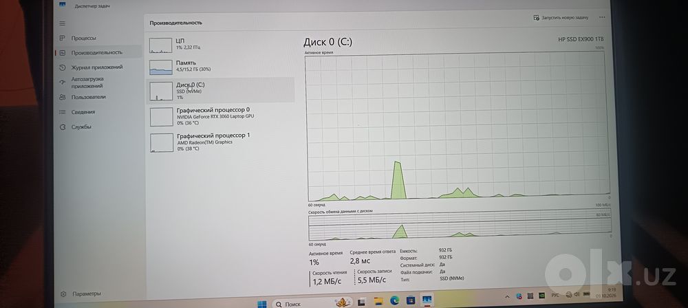 Lenovo Legion / AMD Ryzen 7 6800H / RTX 3060 / 16GB DDR5 / 1TB SSD