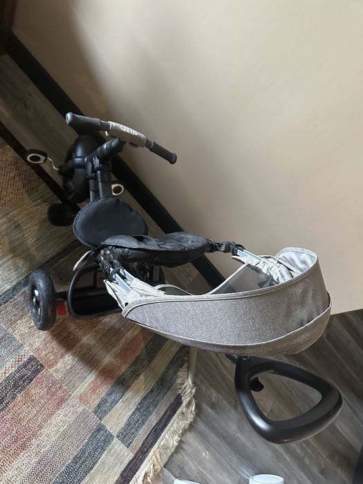 Трёхколесный велосипед коляска, черный