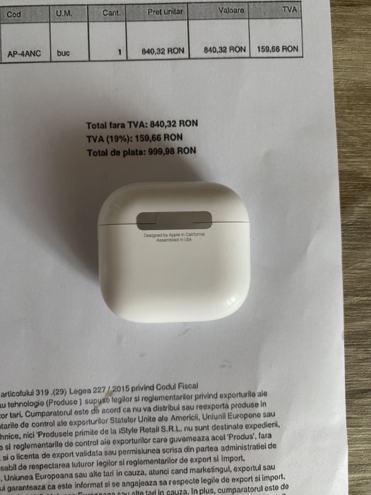 Airpods 4 Anc cu factura