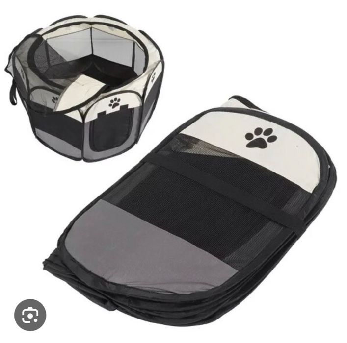 Сгъваема преносима клетка за домашни любимци от плат
