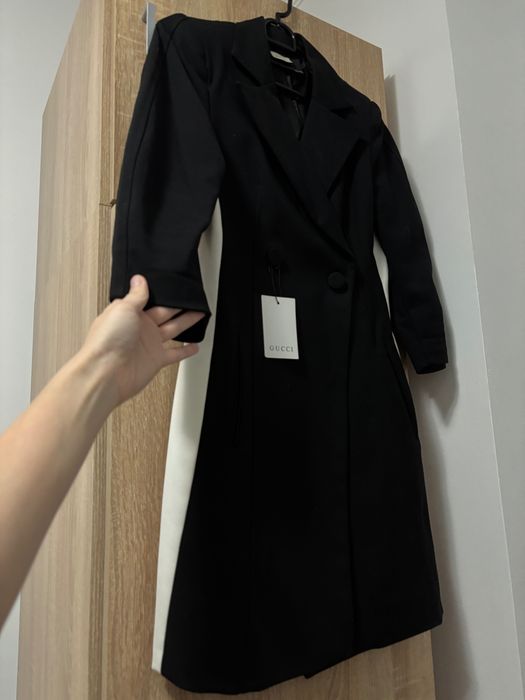 Sacou Gucci negru clasic nou cu bandă albă laterala