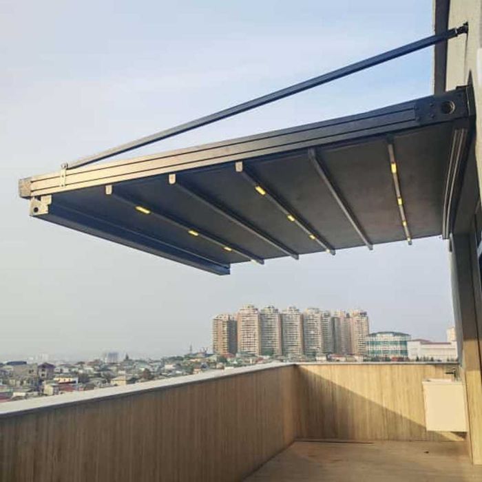 Motorli to'xtatilgan pergola tizimi Подвесная система перголы автомат