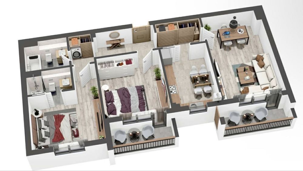 PROPRIETAR – Vand apartament 3 camere decomandat, 80 mp utili + 2 terase | Coresi – Tractorul (Mosaic Residence)