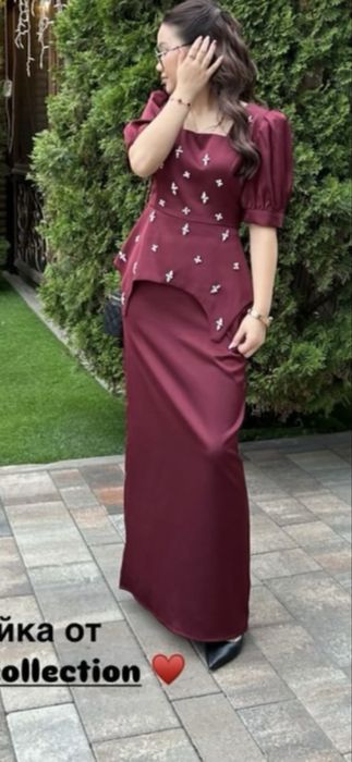 Двойка вечерняя бардовая