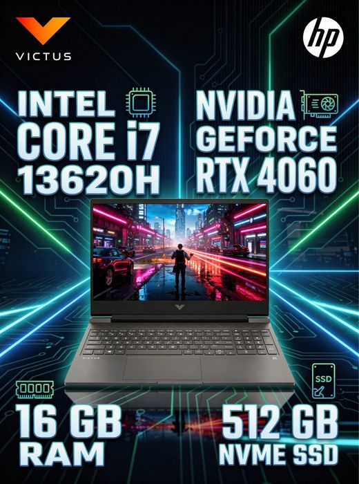 Laptop Gaming HP Victus 15 | i7-13620H | RTX 4060 (8GB) | 16GB RAM