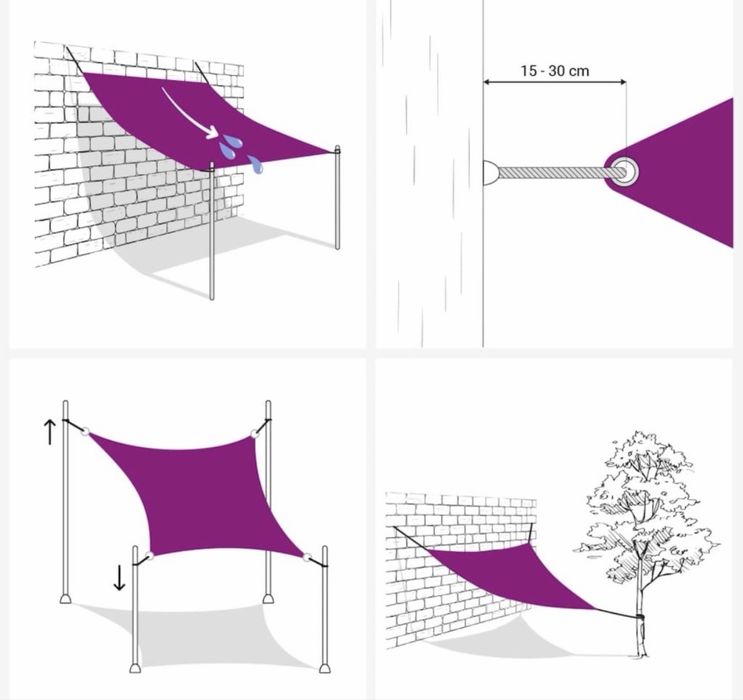 Panza parasolar vidaXL NOUA, gri deschis, dreptunghiular, 5x7 m, HDPE, 160 g/m², 4.56 kg