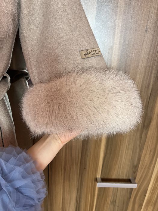 Палто алпака с лисица естествен косъм