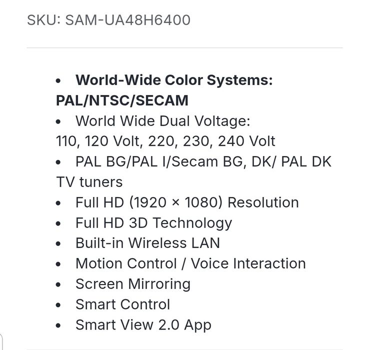 3D Samsung 48 lik Smart Tv Sotiladi