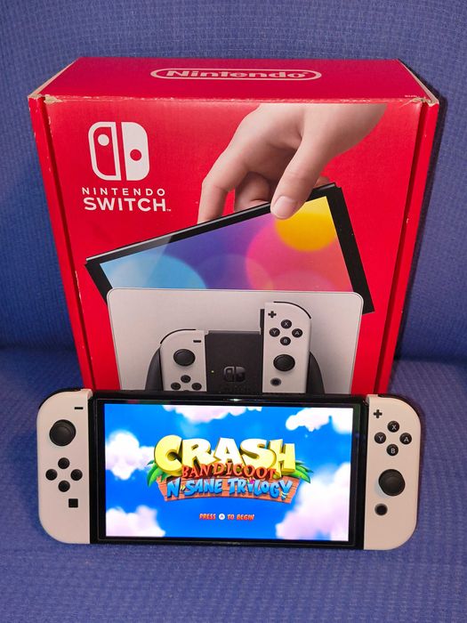 Nintendo Switch OLED modat full box card 512 GB cu 30 jocuri