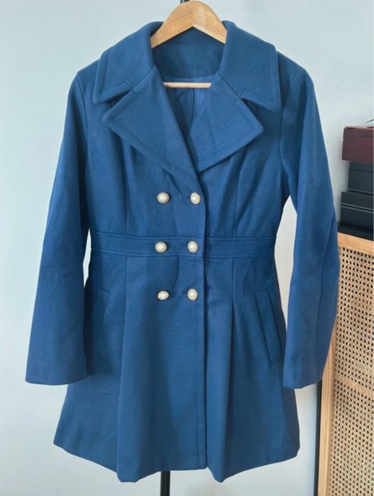 Palton dama bleumarin