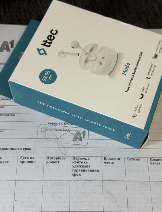 ЗАПЕЧАТАНИ ttec Mode + POWER BANK A1 Гаранция 2027г. White