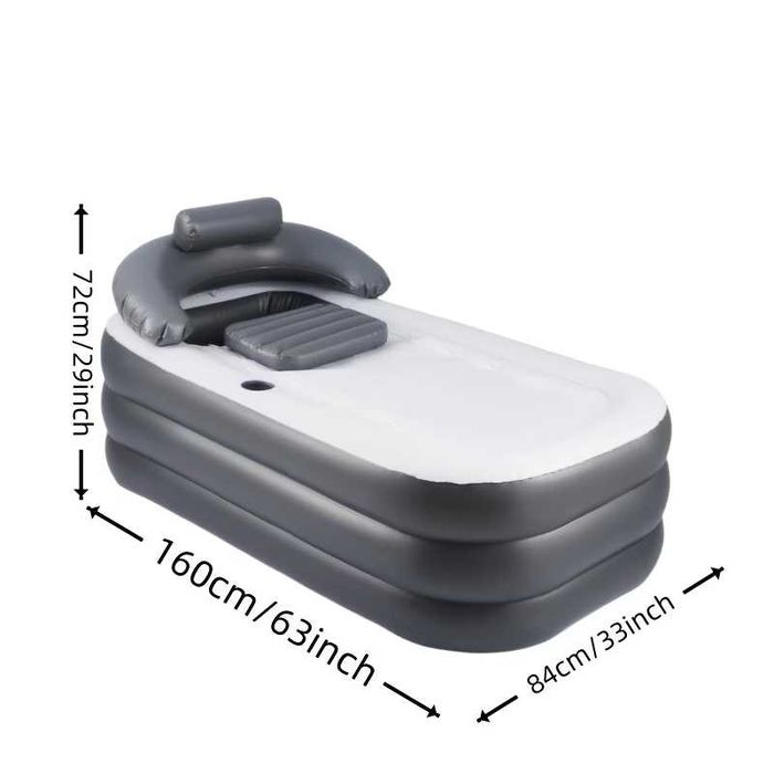 Надуваема преносима Вана с покривало и цип за задържане на топлината