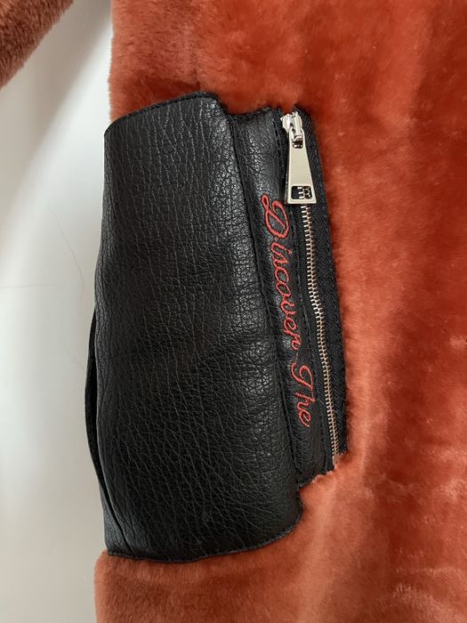 Дубленка оранжевая