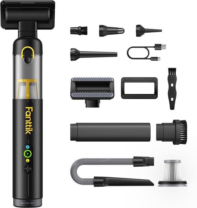 Fanttik Slim V10 APEX Безжична мини ръчна прахосмукачка 19 kPa 4 в 1 Черна