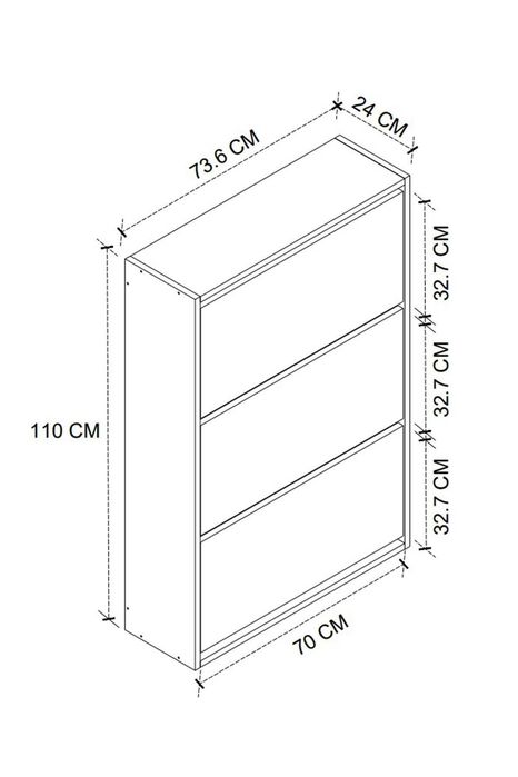 Pantofar 18 perechi, nou,  pal melaminat Antracit cu Pin, 110x70x 24