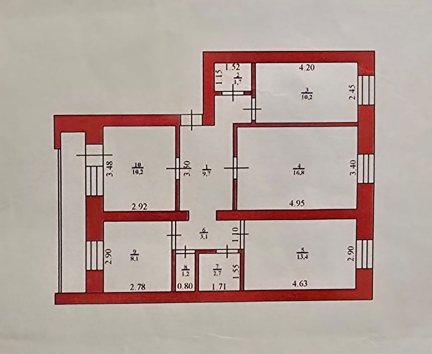 Продаётся 4х комнатная квартира в центре!