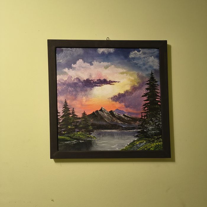 Tablou handmade peisaj înrămat
