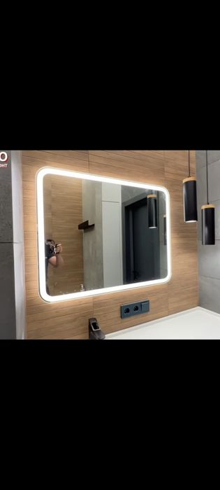 Установка зеркало на керомогранит и кафель