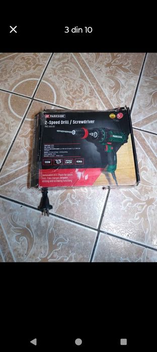 Masina de insurubat si gaurit PARKSIDE PNS300,
cu doua trepte de turaț