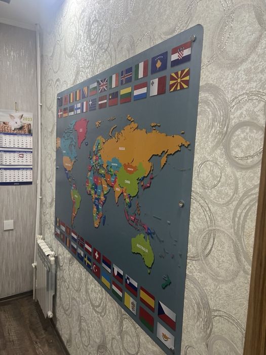 Магнитная доска карта мира