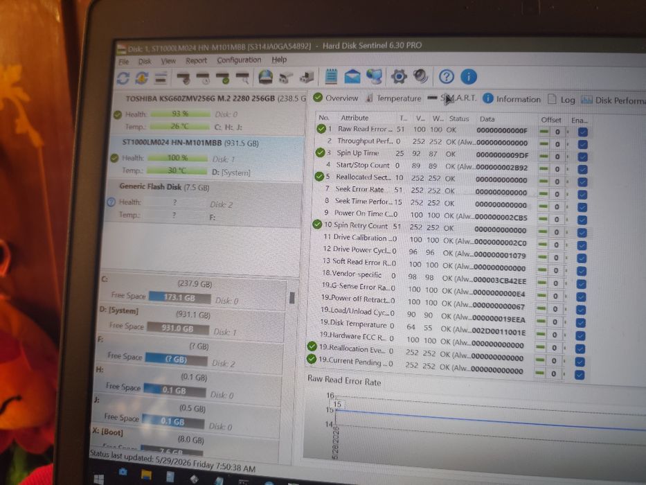 Hdd laptop Samsung 1tb 100%