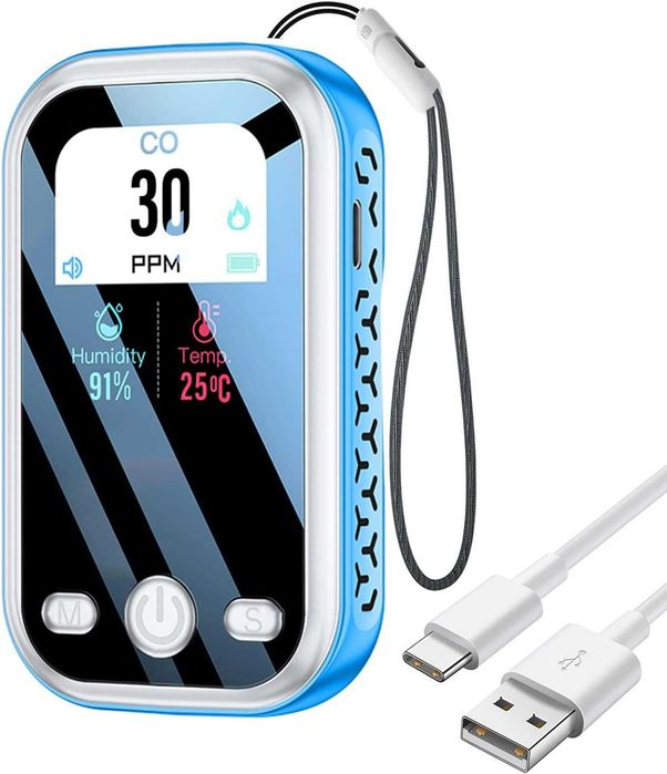 UPEVYLS Преносим детектор за въглероден оксид с голям цветен екран