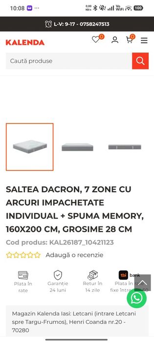 Saltea 160*200 de vânzare
