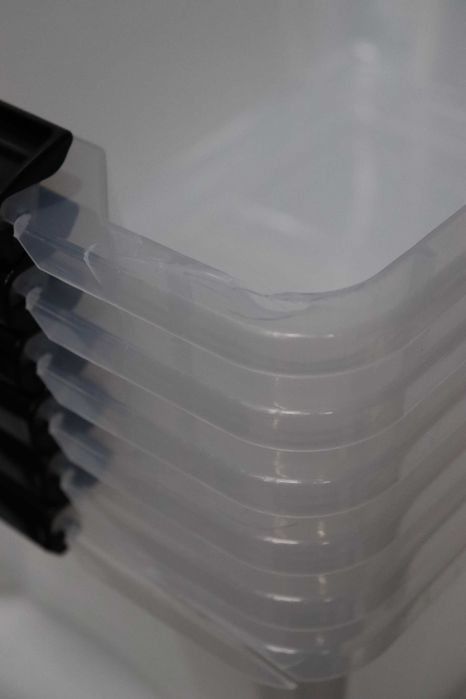 6 бр. пластмасови кутии за съхранение с капак, кутии с прозрачен капак