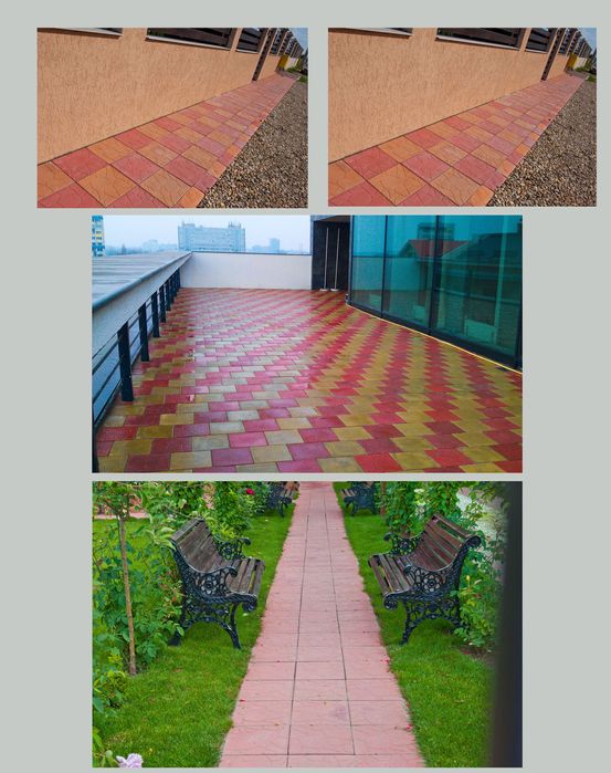 Pavaj, pavele modele antiderapante pentru gradina. Montaj