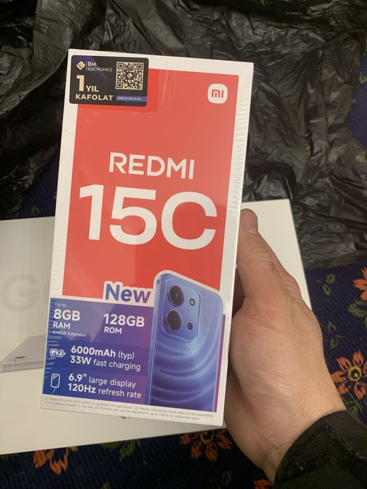 Redmi 15C 8/128 gb yengi sotiladi