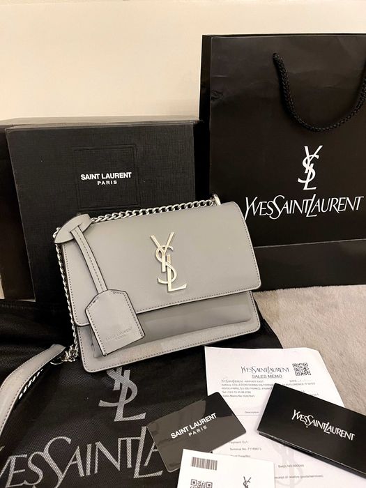 Geantă/Poșetă Yves Saint Laurent Sunset Shoudler Bag Grey